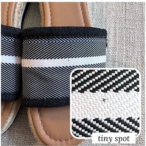 NAUTICA Tidegate Black White Stripe Espadrille Slides Slip On Sandals Womens 8.5 - Picture 8 of 15
